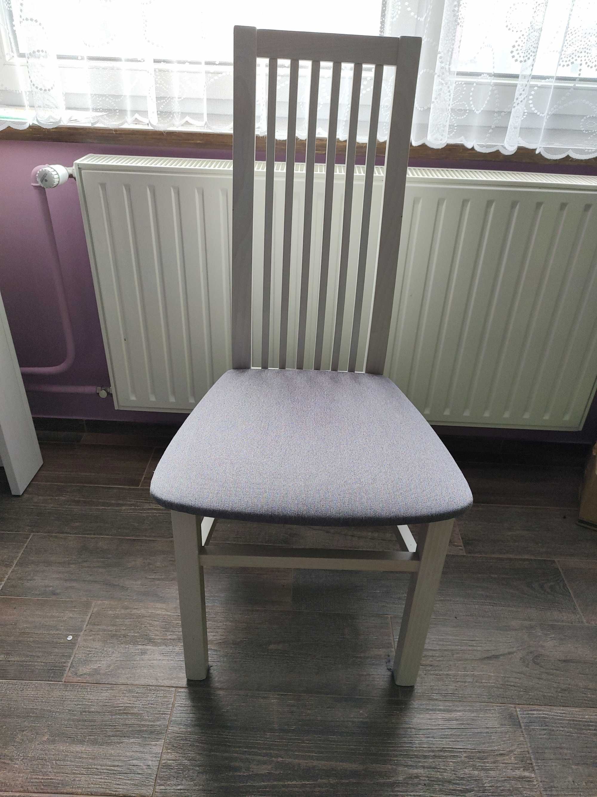 Białe drewniane krzesło - bdb stan - 6szt / stół BRW Hesen