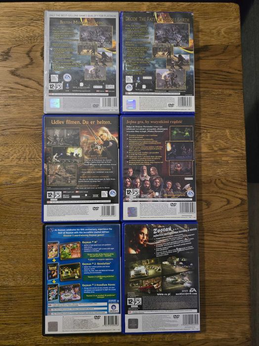 Gry do PS2, zestaw 6 gier. Most wanted, Władca pierścieni, Rayman