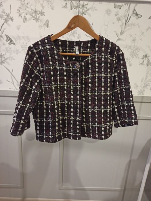 Sweter/ żakiet w kratkę retro