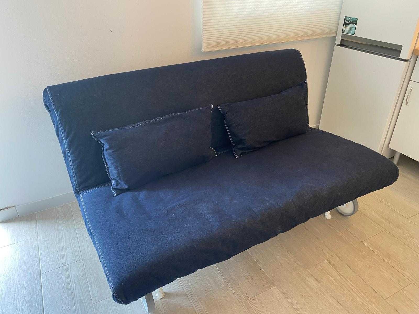 Sofá-cama 2 lugares (IKEA / PS LEVOS) Vansta azul escuro