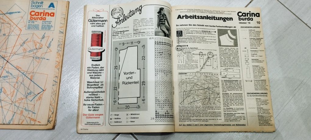 Carina Burda wykroje w języku niemieckim numer archiwalne z 1978, 1980