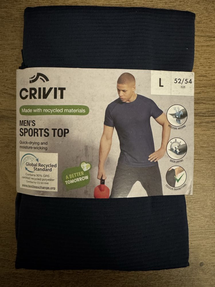 Спортивна футболка з швидковисихаючої тканини для чоловіка Crivit