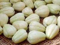 Chuchus ( xuxus ), caseiros, brancos e verdes para comidas saudáveis.