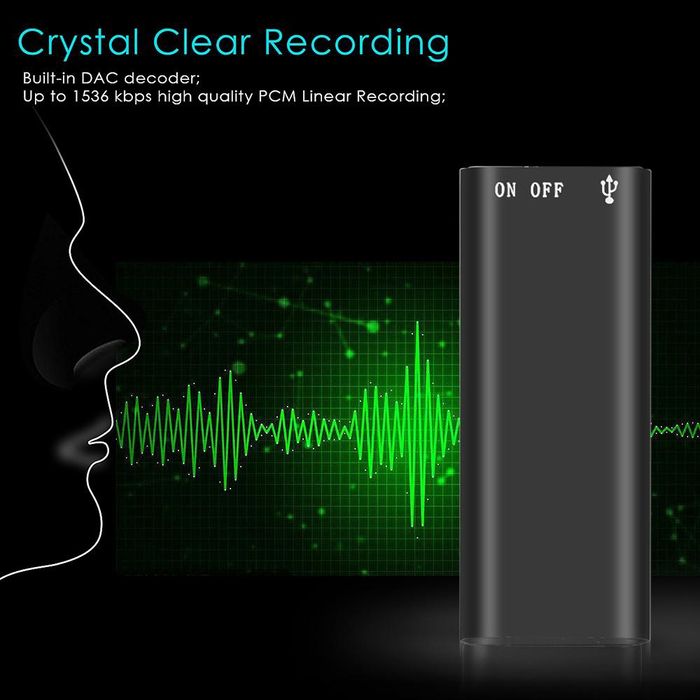 8Gb Професійний міні-цифровий аудіо-диктофон Mp3-плеєр 15 годин запису