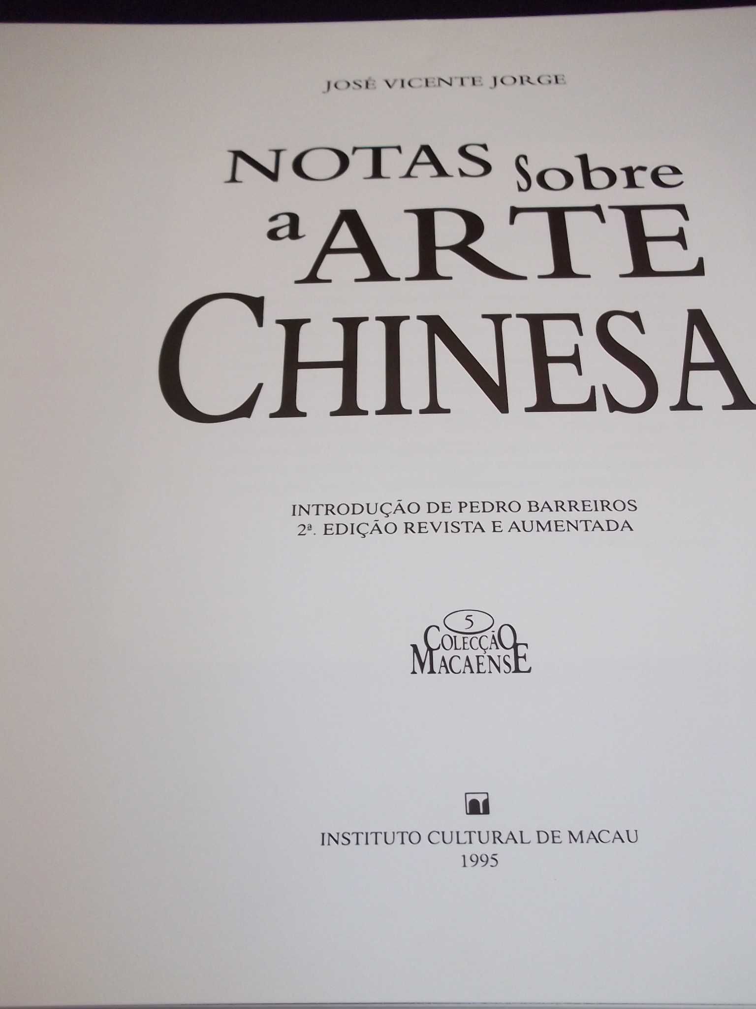 Livro Notas Sobre a Arte Chinesa Instituto Cultural de Macau