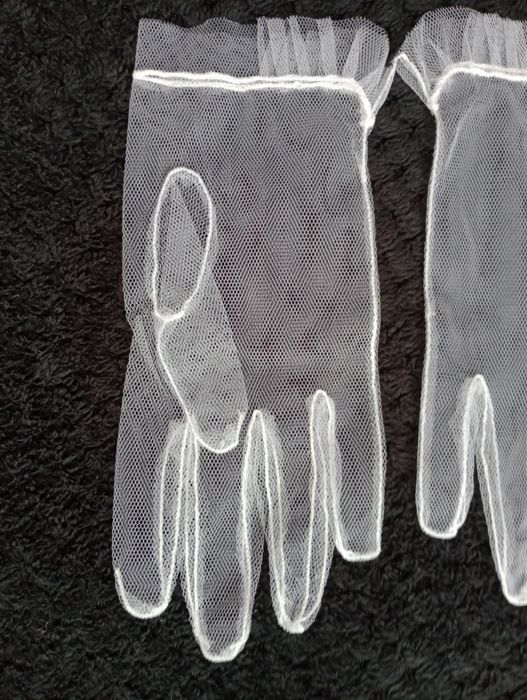 Białe rękawiczki z tiulu Lolita Coqettee Glamour