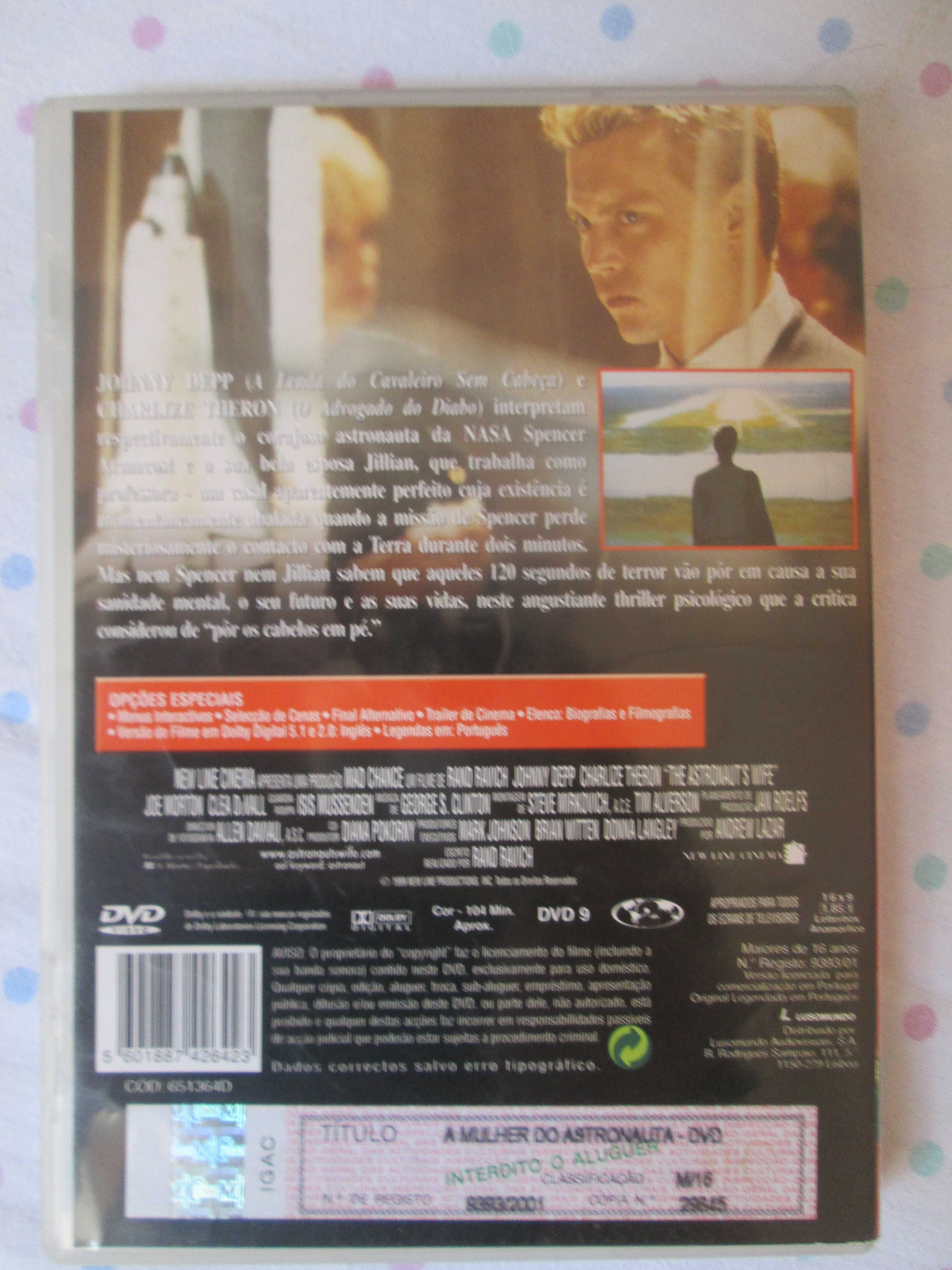 DVD A Mulher do Astronauta, Charlize Theron, Joe Morton, Johnny Depp