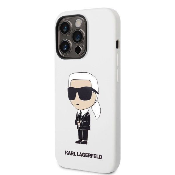 Pokrowiec Karl Lagerfeld Silicone Ikonik iPhone 14 Pro 6,1" Biały