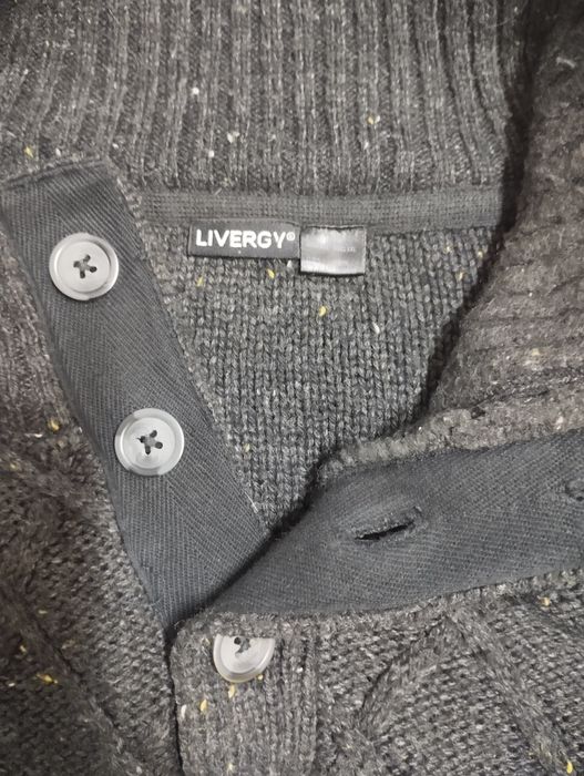 Livergy męski gruby sweter golf szary 100% akryl XXXL