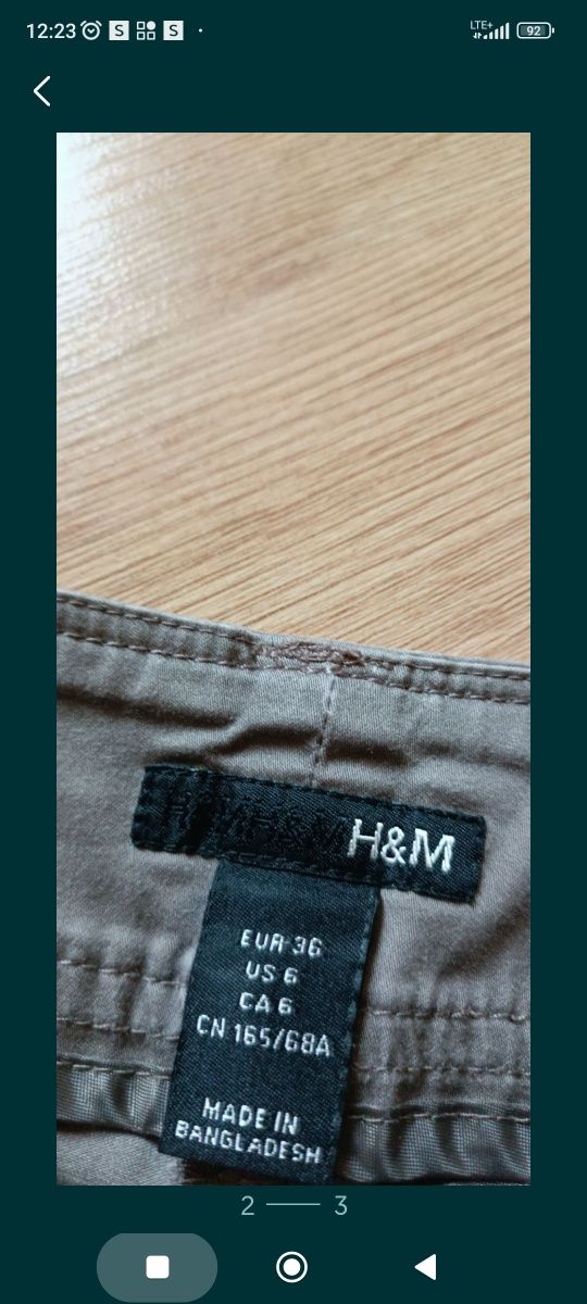Eleganckie damskie dziewczęce beżowe spodenki H&M rozmiar 36 ozdobne g