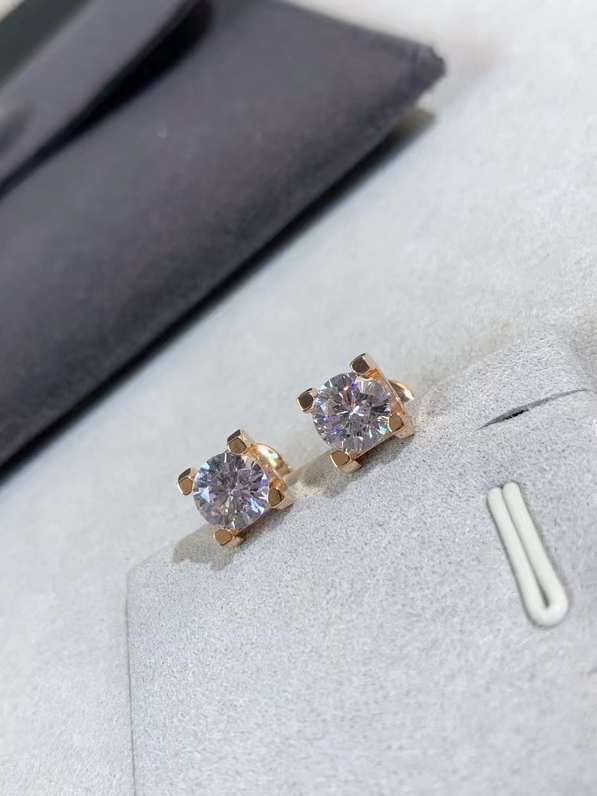 Brincos Prata dourada Cartier