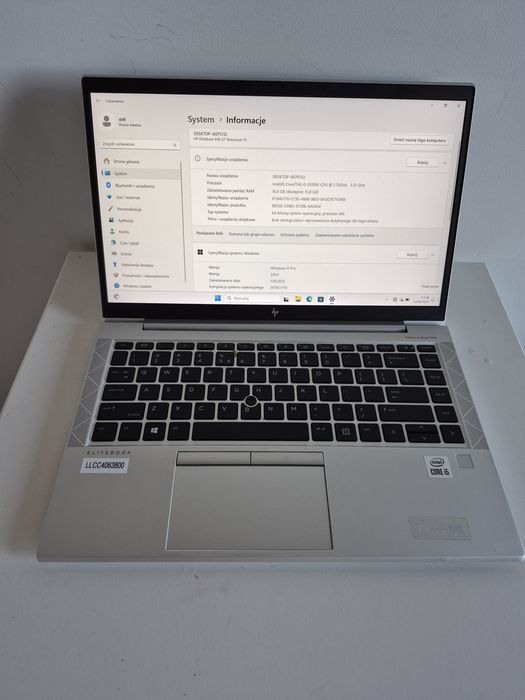 HP Elitebook 840 G7 W11 Pro i5 - 10310U 512GB SSD 16GB RAM
