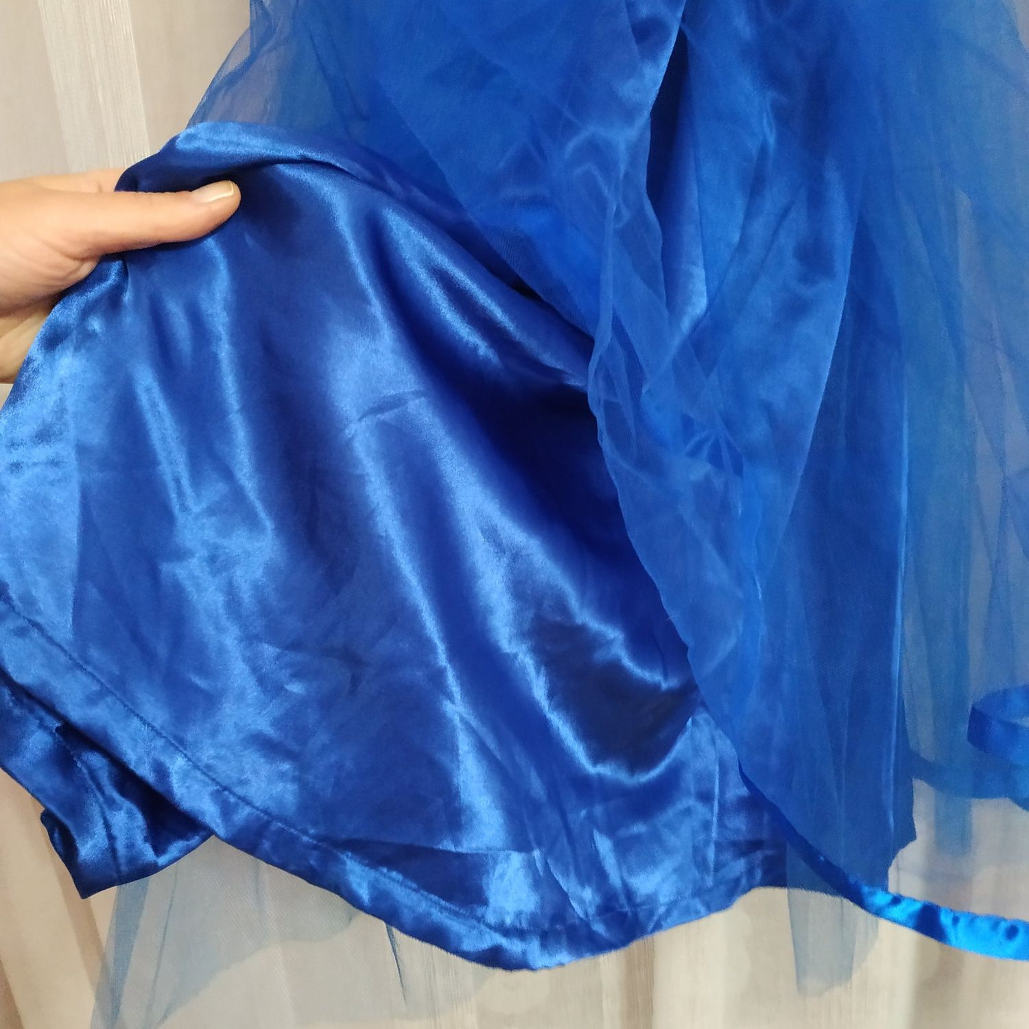 Нарядное платье, выпускное, бальное,синее,9-10