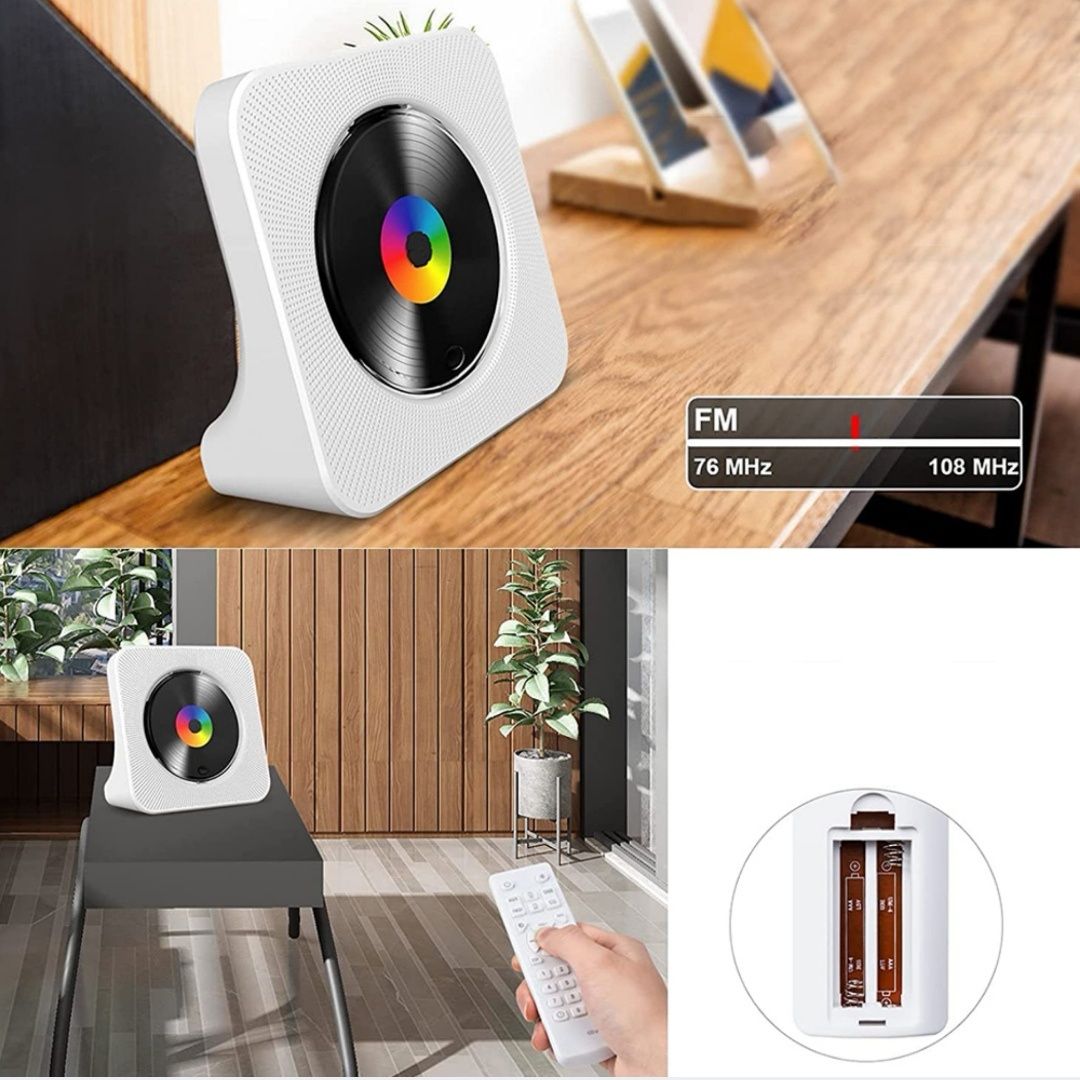 Odtwarzacz CD z funkcją Bluetooth Wbudowane dwa głośniki HiFi Radio FM