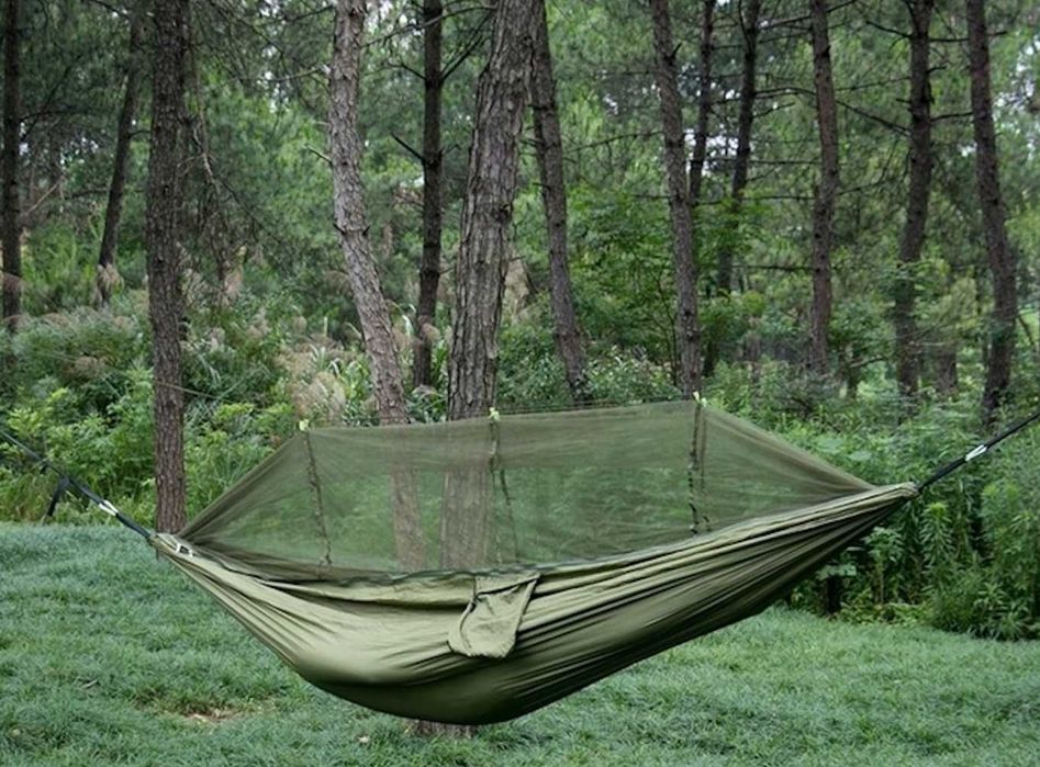 2w1 XXL Mocny Hamak z Moskitierą Turystyczny Survival Biwak +Pokrowiec