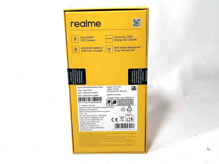 Realme 14 Pro 5G 12 GB/512 GB Pearl White (zaplombowany)