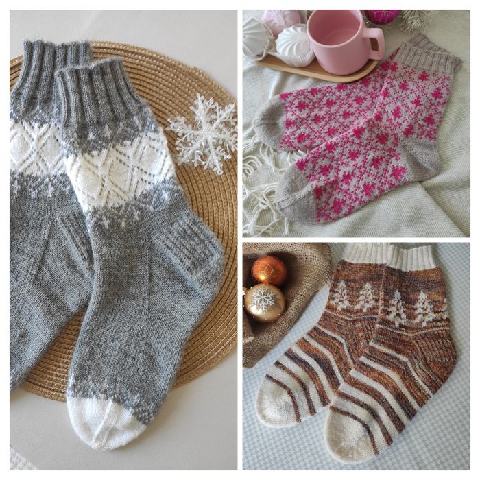 Шкарпетки в'язані жіночі ручного в'язання/носки вязаные женские