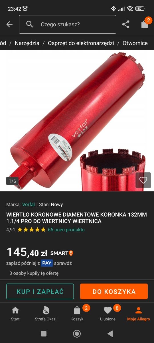 Wiertło koronkowe DIAMENTOWE KORONKA 132MM 1.1/4 PRO IE