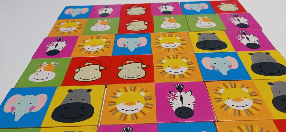 Domino drewniane zwierzątka