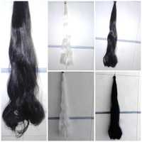 Cabelo sintético rabos de cavalo 1 branco e 1 preto 55/65cm .