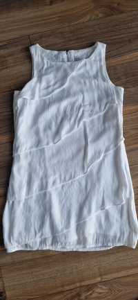 Zara 164 sukienka sliczna biala warstwowa