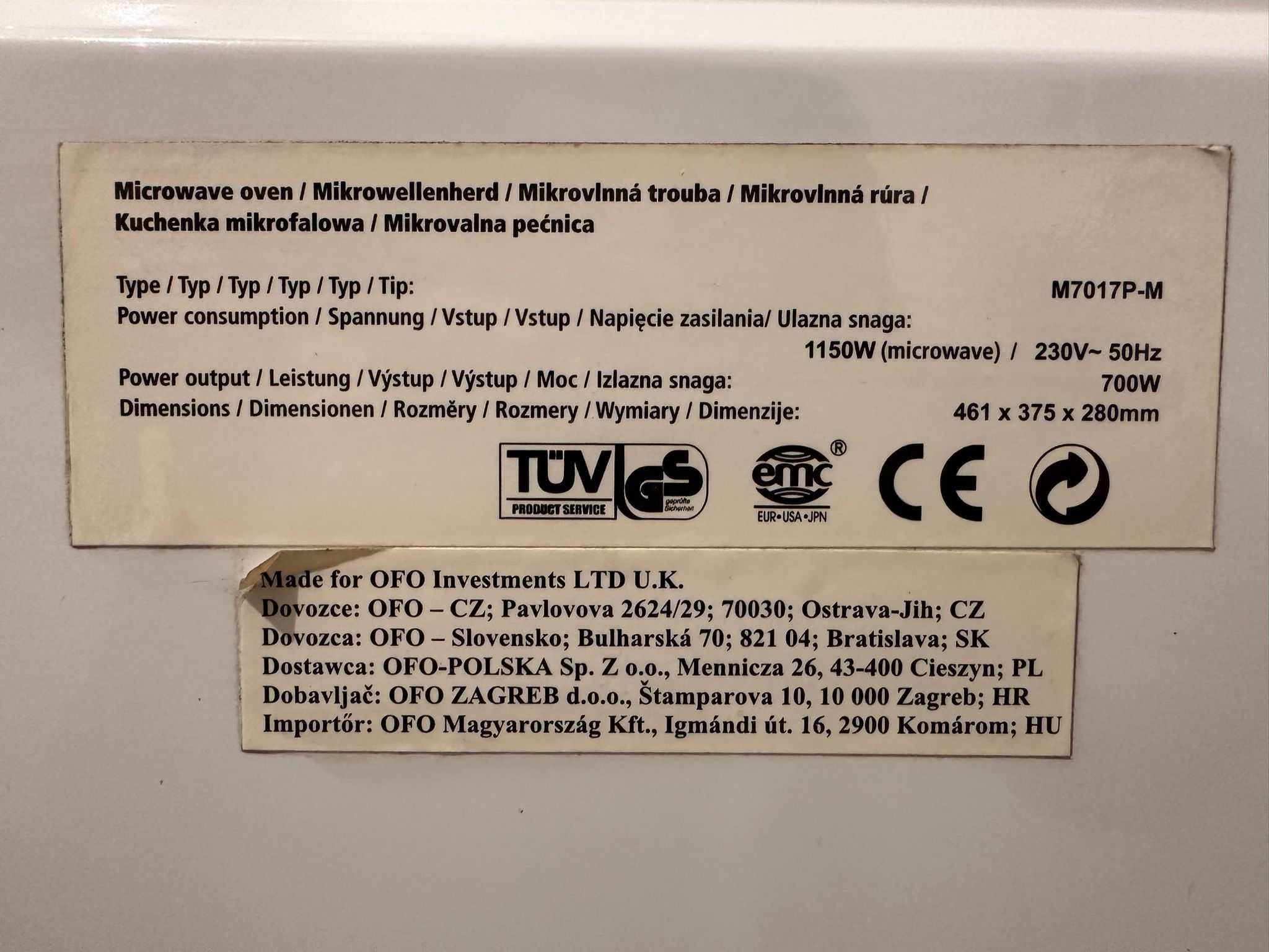 Kuchenka mikrofalowa CwR-TECH