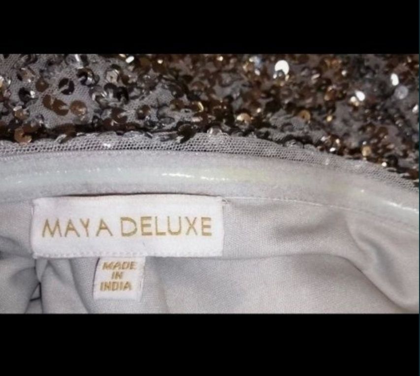 Maya deluxe srebrna cekinowa maxi  hiszpanka xs s 34