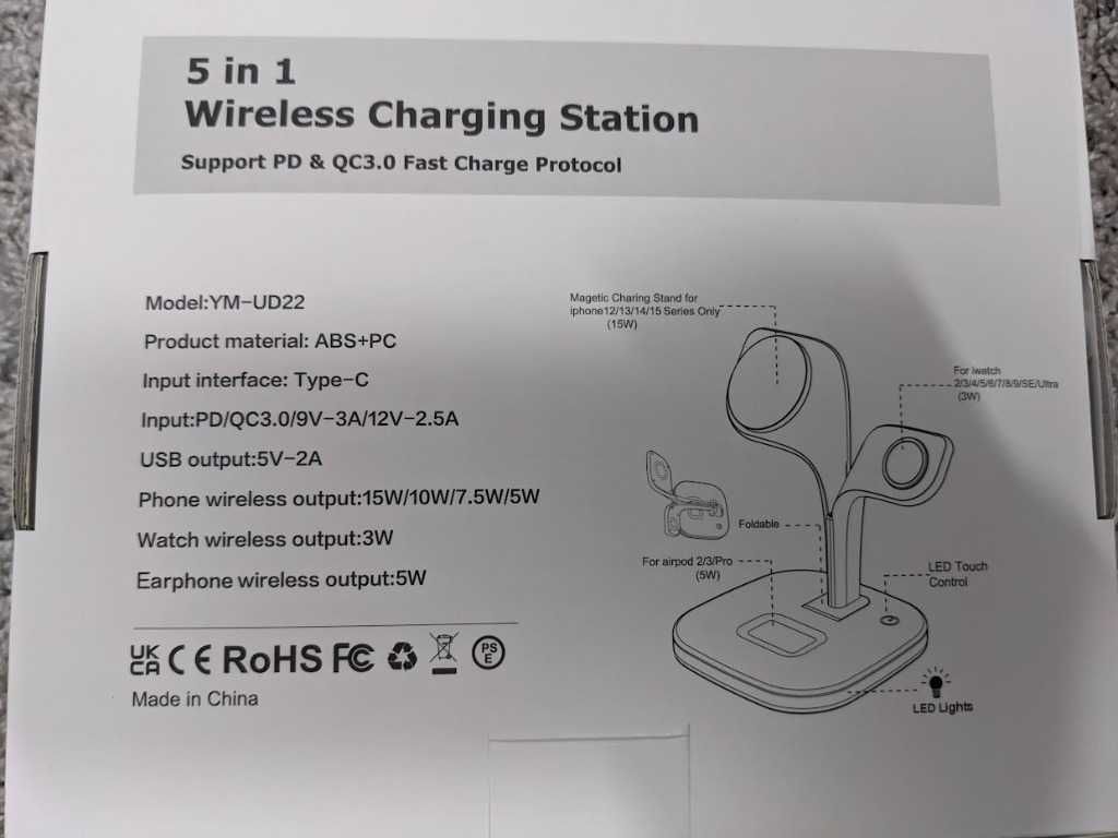 Stacja ładująca do Iphone iWatch iPod, lampka, magsafe, złącze usb