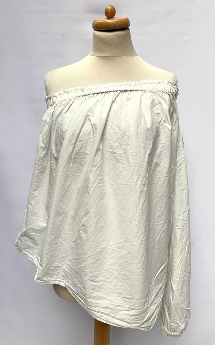 Bluzka Biała H&M M 38 Jedno Ramie Biel