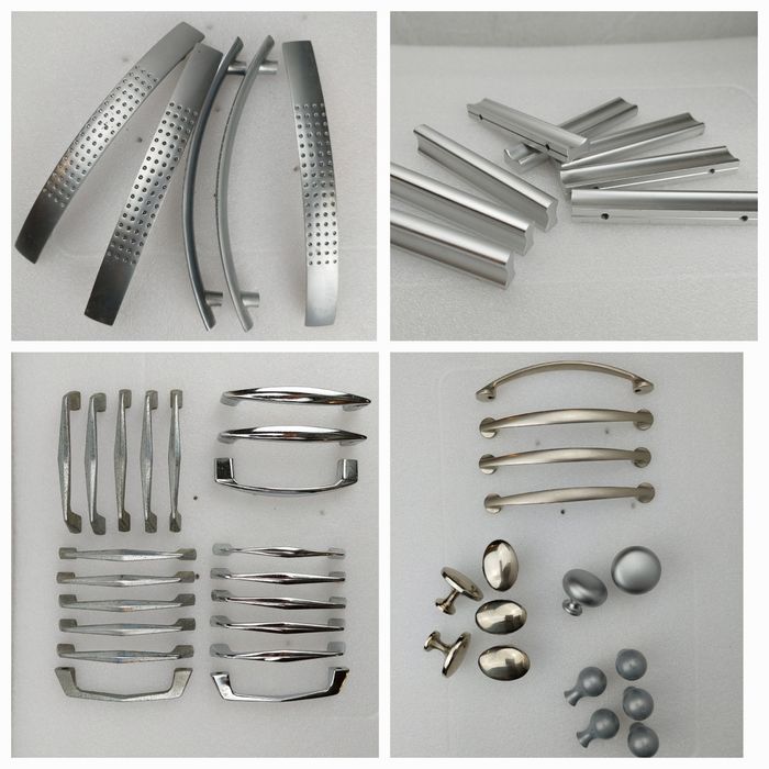 Srebrny metalowy uchwyt gałka meblowa