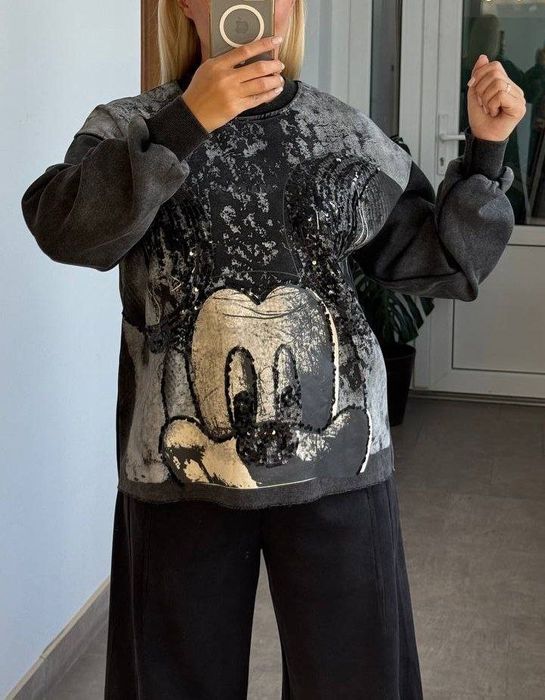 Свитшот чёрный варёнка Микки