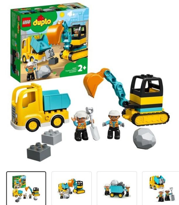 Nowe nie otwierane Lego duplo 2+ koparka wywrotka