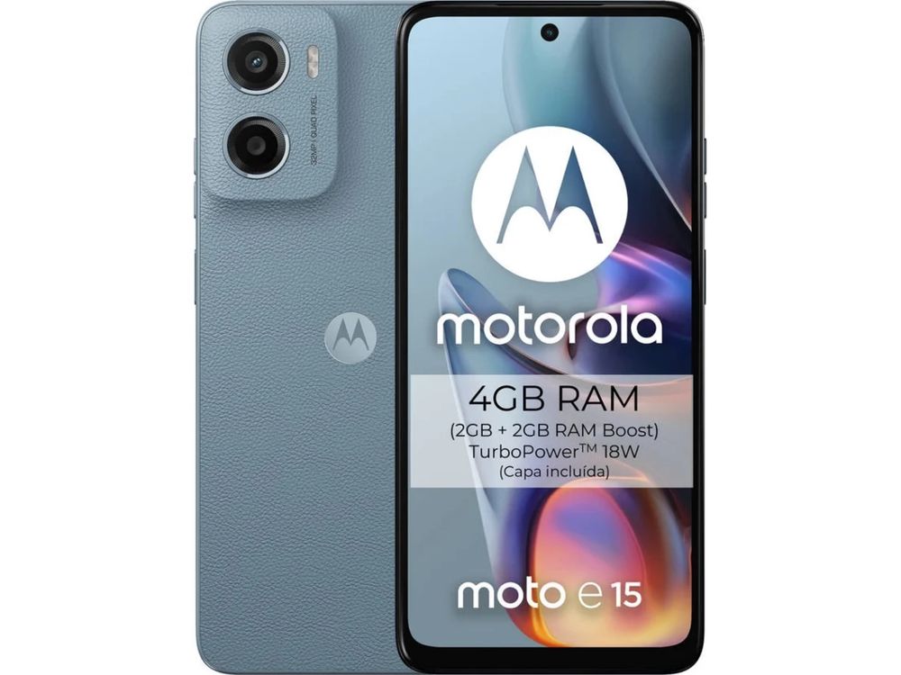 Telemóvel MOTOROLA Moto E15 (6.67'' - 2 GB - 64 GB - Azul Claro)
