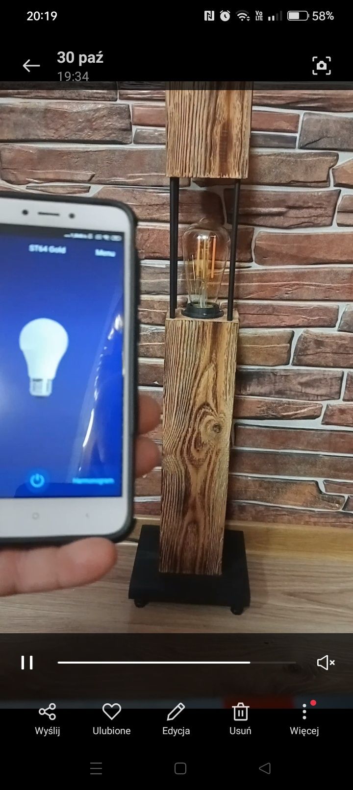 Lampa stojąca, loftowa, Wi-Fi