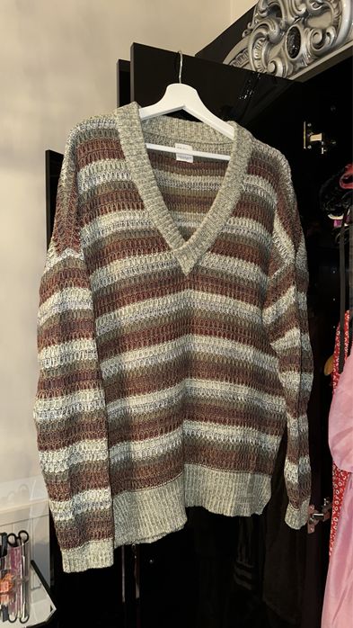 Sweter zara unisex w serek oversize vintage nowy