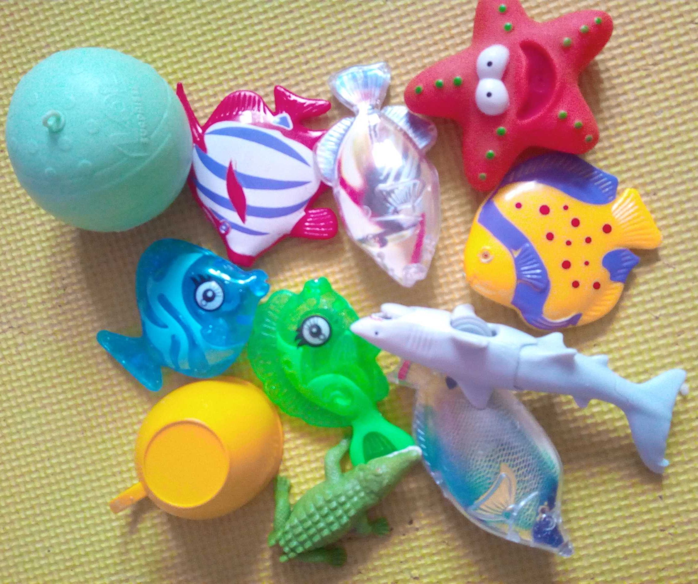игрушки для ванной воды моря лето - рыбки морские звезды