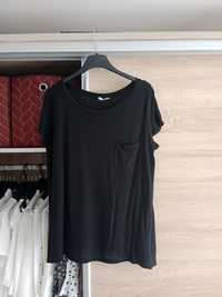 Czarny gładki t-shirt damski h&m m