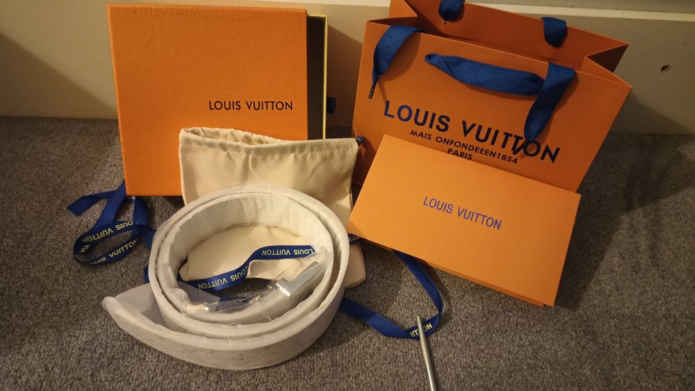 Oryginał Pasek Louis Vuitton Biały, Oryginalny z potwierdzeniem zakupu