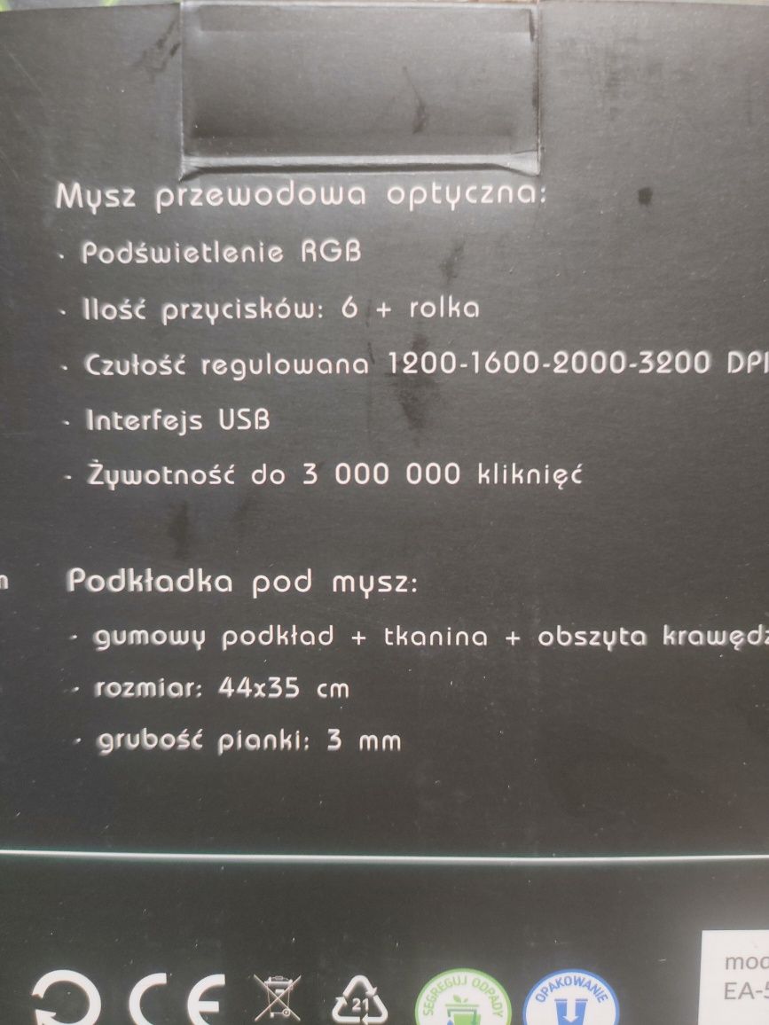 Zestaw gamingowy gracza 3w1 klawiatura, myszka i podkladka