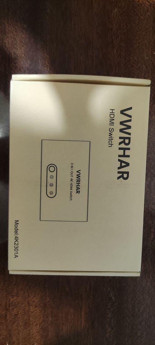 VWRHar HDMI Switch 3 IN 1 OUT Алюмінієвий розгалужувач HDMI з дистанці