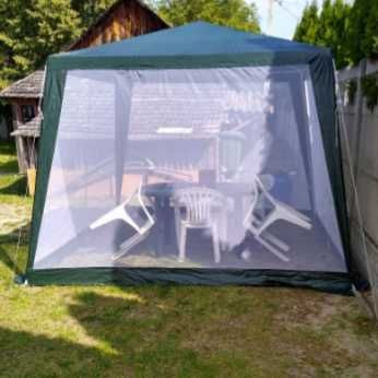 HIT Solidny Namiot Ogrodowy Altana Pawilon Moskitiera 3x3m Zamek Taras