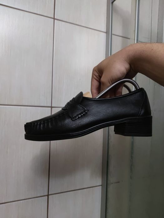buty damskie 39 Ajas czółenka mokasyny obuwie czarne 39 But skórzane c