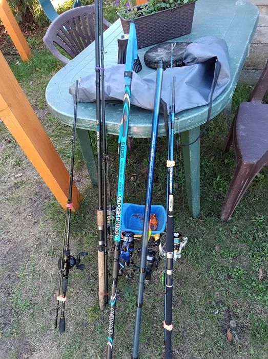 Witam sprzedam 5 wędek 2 spining 2 spławik 4m i 6m i jedną federowa.