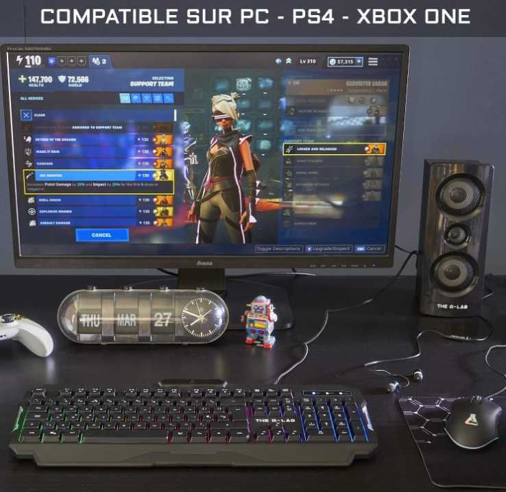 The G-Lab COMBO HELIUM klawiatura mysz słuchawki podkładka RGB Xbox 4x