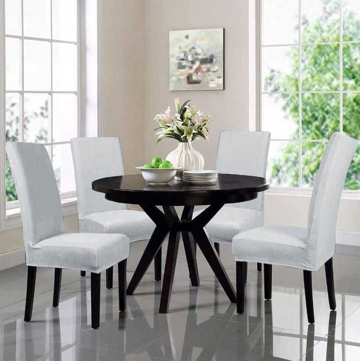 Pokrowce na krzesła 6 sztuk białe uniwersalne elastyczne
