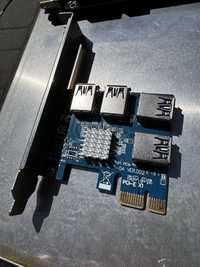 Adapter, splitter, Riser PCI-E 1x- 4x USB 3.0 ver. 002