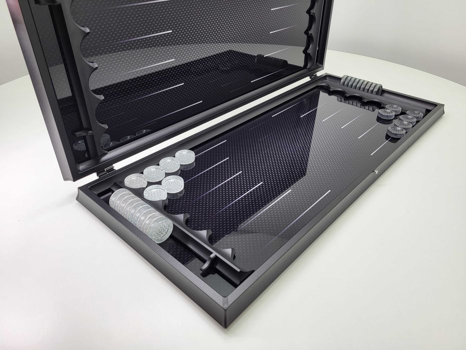 Нарды из Поликарбоната с защитным слоем с дизайном под имитацию карбон