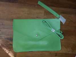 Limonkowa torebka kopertówka listonoszka pastelowy zielony