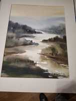 António Neves grande aguarela Douro ? Pintura
