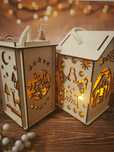 Lampion adwentowy drewniany imię na roraty